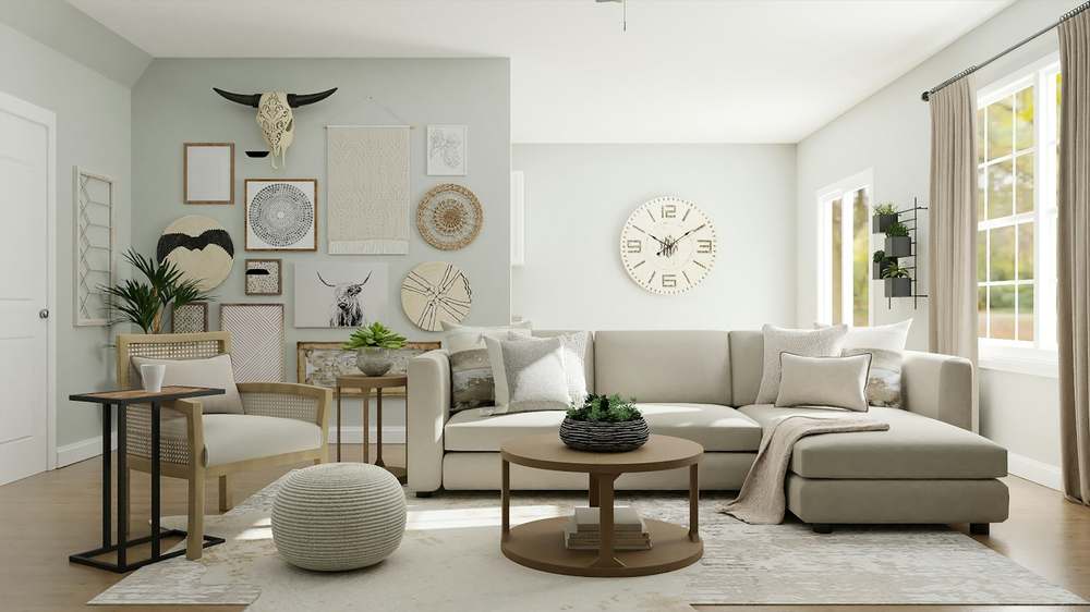 A wall-mounted shelf unit holding everyday items without any visible fixings